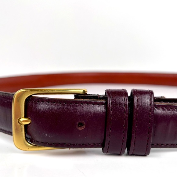 Coach 5700 Belt Burgundy Burnished Cowhide Solid Brass Buckle 38” 95cm - Picture 3 of 16